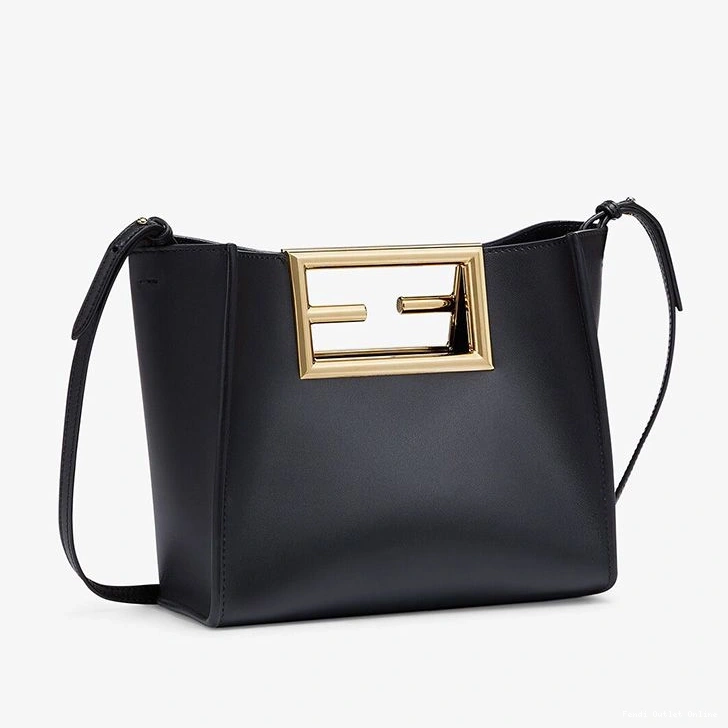 Leather Bag Small Fendi Way In Calf Black 0713